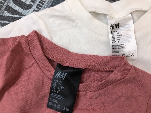  прекрасный товар!H&M H and M Kids детские хлопковые салфетки длинный рукав детский комбинезон 2 позиций комплект продажа комплектом 90 размер потускнение розовый * "теплый" белый 