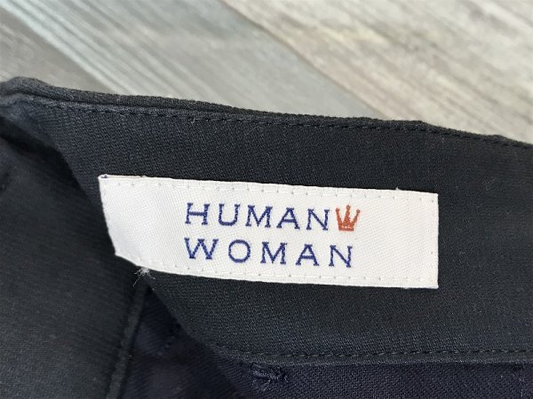 HUMAN WOMAN ヒューマンウーマン レディース 薄手 カラーパンツ L 黒の画像2