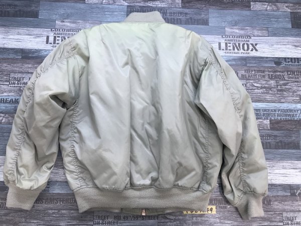 メンズ 中綿 フライトジャケット MA-1 ジップブルゾン L カーキの画像3