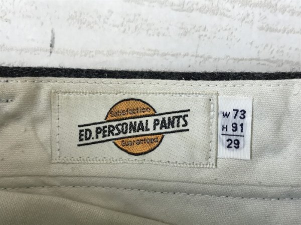 ED.PERSONAL PANTS メンズ スラックスパンツ W73 杢グレー_画像2