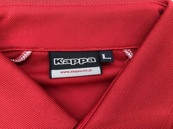KAPPA カッパ メンズ ロゴ刺繍 ゴルフ 半袖ポロシャツ L 赤黒_画像2
