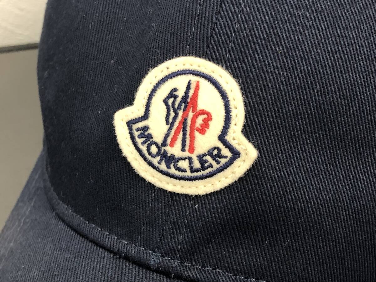 1円〜 MONCLER モンクレール ベースボールキャップ 帽子 レディース メンズ ブラック 紺 ロゴ タグ付きの画像7