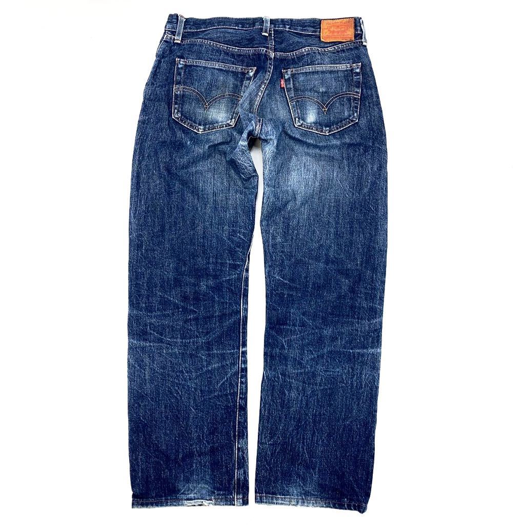 ■リーバイス LEVIS 50s-xx 【ビッグE 赤ミミ セルビッジ ビンテージモデル】革パッチ 色濃い目 デニム ジーンズ W33-L36■xの画像8