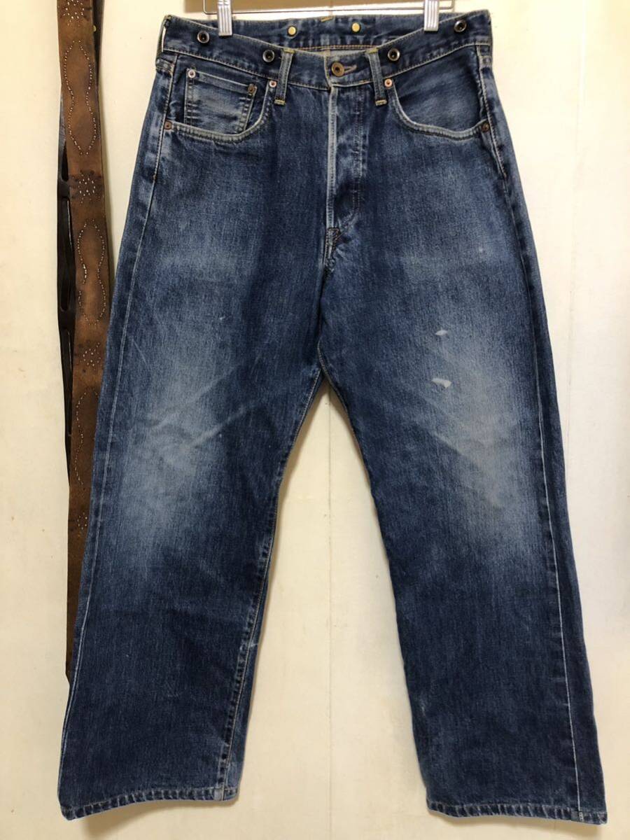 EDWIN Lot4525 シンチバック　赤耳 デニムパンツ ジーンズ w31 尾錠　エドウィン　ドーナッツボタンサスペンダーボタン_画像1