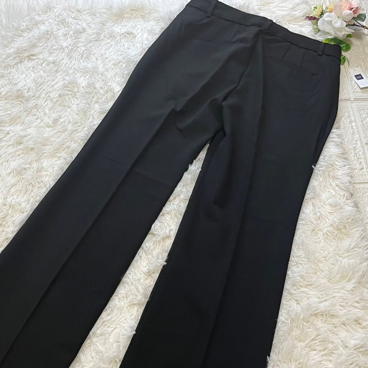 新品　GAP ギャップ　ブラックパンツ ボトムス　L パンツ ストレッチ 足長効果　オフィスパンツ