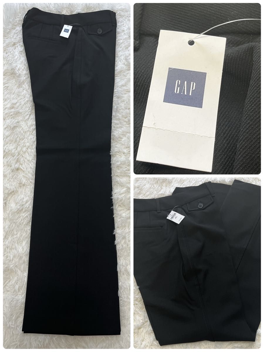 新品　GAP ギャップ　ブラックパンツ ボトムス　L パンツ ストレッチ 足長効果　オフィスパンツ