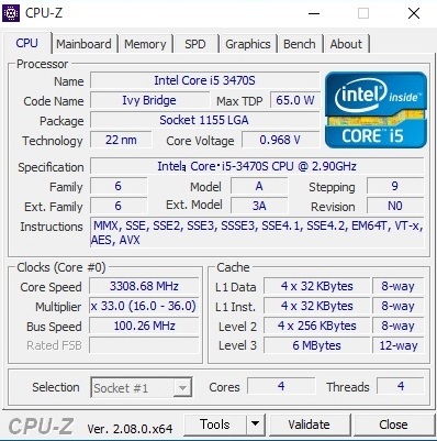 ◆省電力版 i5-3470S Ivy Bridge/4CORE/6MB/SR0TA/LGA1155 完動品 即決！②★送料120円！_画像3