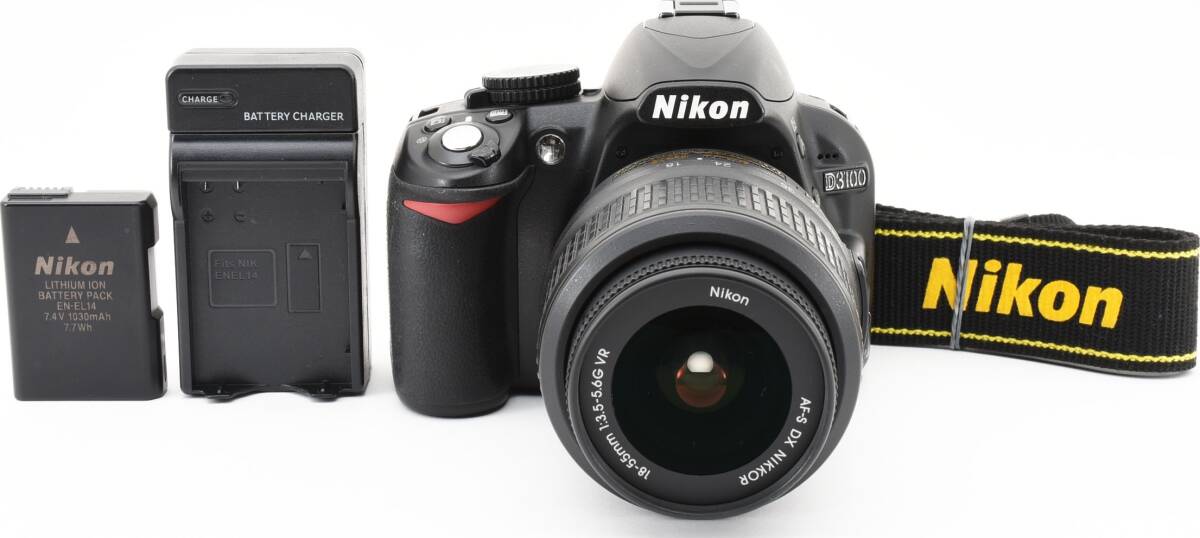 C04/5595A-4★美品★ニコン Nikon D3100 ボディ　AF-S 18-55ｍｍ レンズキット 【ショット数 26,749回】_画像2