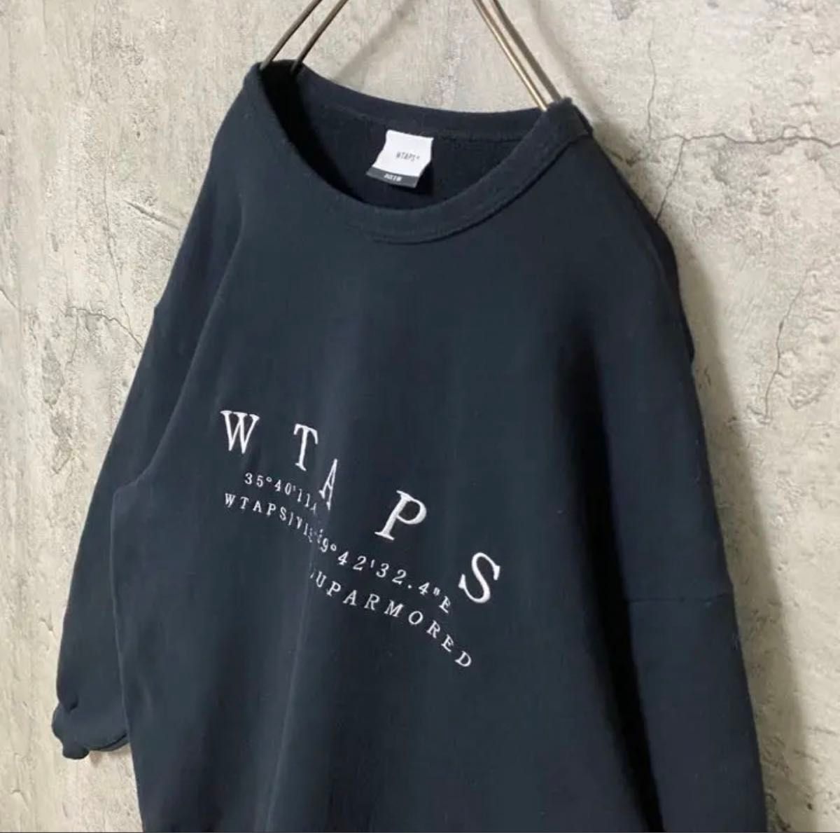 【美品】WTAPS　ダブルタップス　トレーナー　スウェット　ロゴ　刺繍　黒　XL