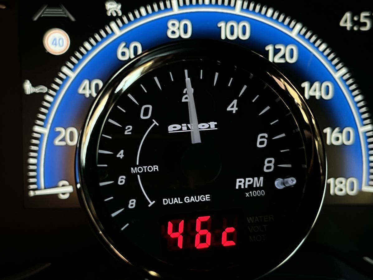 Pivot DPT-H Honda Toyota hybrid dual gauge tachometer water temperature gage voltmeter 60 pie white blue lighting manual 