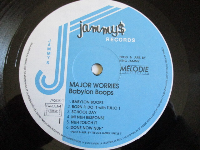 MAJOR WORRIES LP！BABYLON BOOPS, JAMMY$, ORG 早口！極美品_画像3