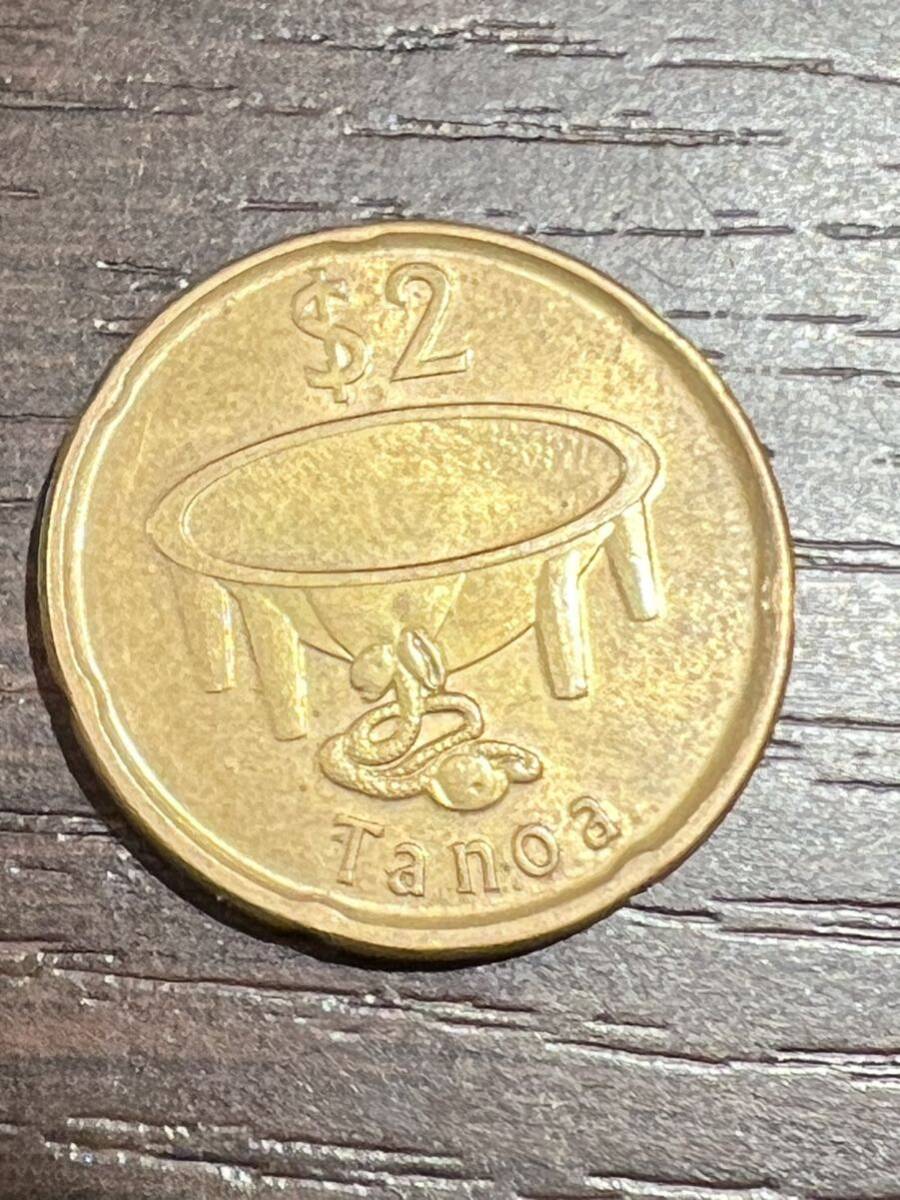 アイスランド 2014 2ドル Tanoa フィジー Gani vatu外国コイン 硬貨 アンティーク 古泉 流通/現状品 送84 同梱可_画像2