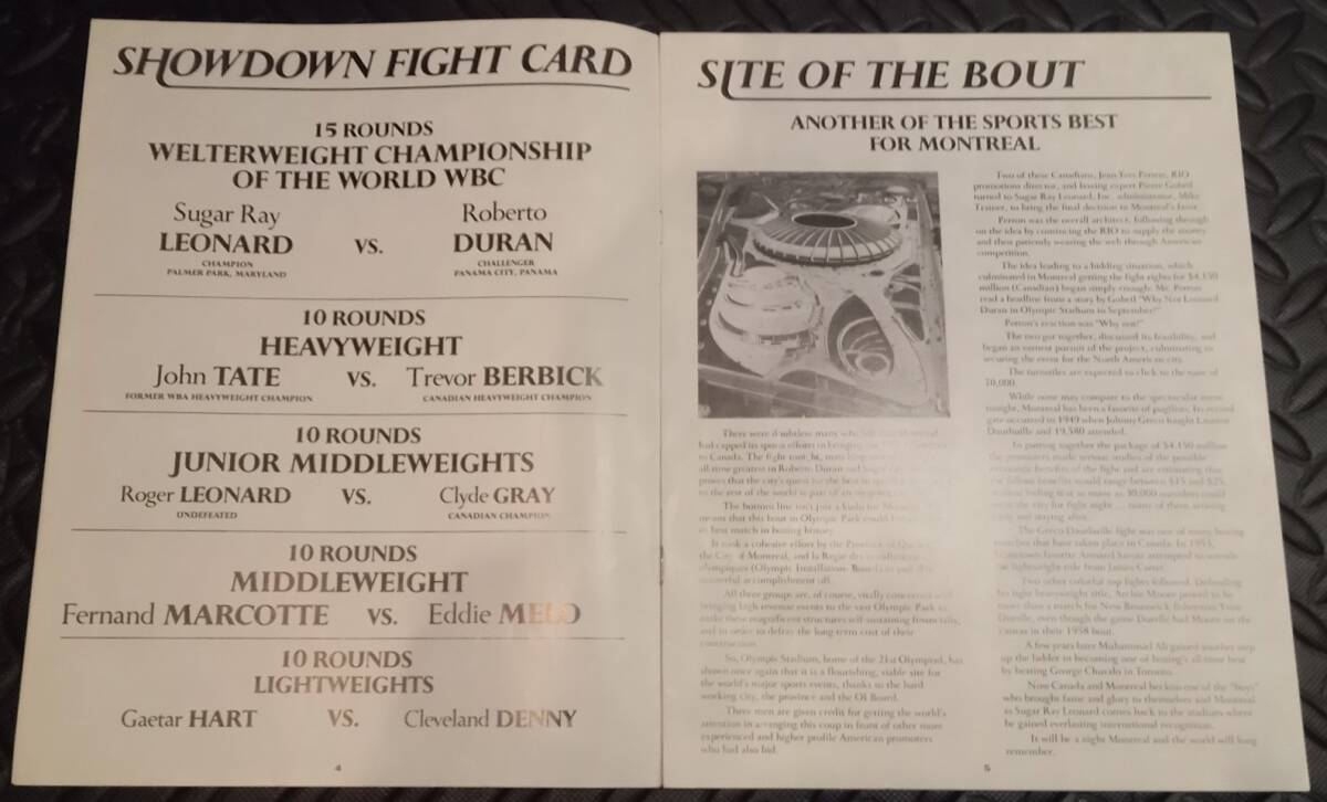 * rare *shuga-* Ray * Leonard vsro belt *te. Ran *WBC world well ta- class title Match * no. 1 war * contest program * boxing *①