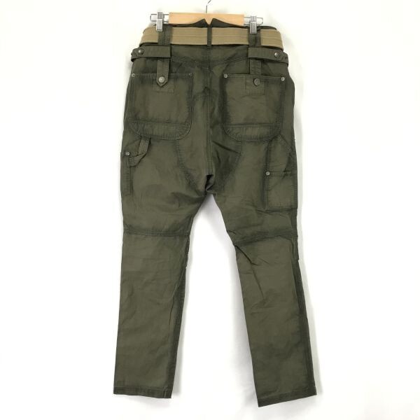 PPFM★ベルト付き/100％コットン/ペインター/ミリタリーカーゴパンツ【メンズM/股下77cm/カーキ/khaki】Pants/Trouser◆pBH565_画像3