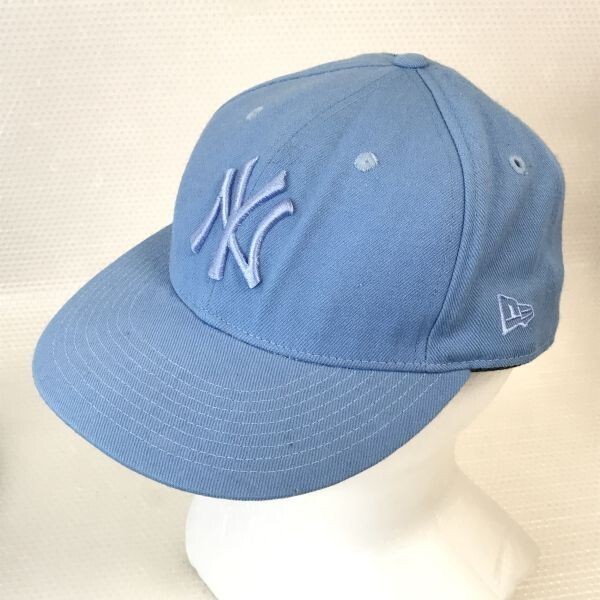 80s-90s?/Made in USA★NY Yankees/ヤンキース★New Era/59 FIFTY/キャップ【7 1/2 59.8cm/水色/Blue】野球帽/Vintage/cap◆CB41_画像1