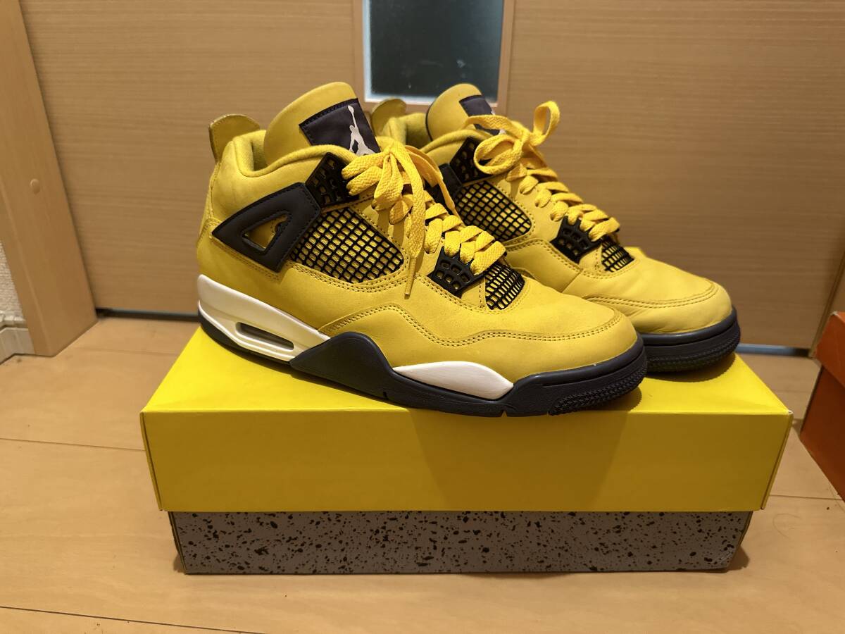 27.5 cm AIR JORDAN 4 RETRO "TOUR YELLOW" CT8527-700 （ツアーイエロー/ホワイト/ダークブルーグレー）_画像1