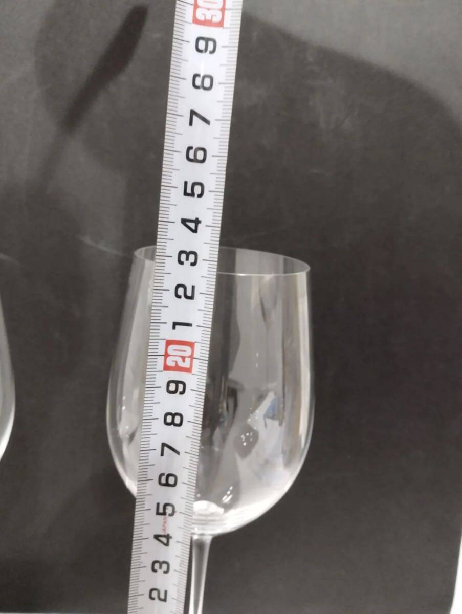 E.ワイングラス　REDEL リーデル　2個まとめ グラス コップ ガラス 白ワイン 箱なし 高さ225mm 口径62mm ステム80mm ワイン ペア グラス_画像4