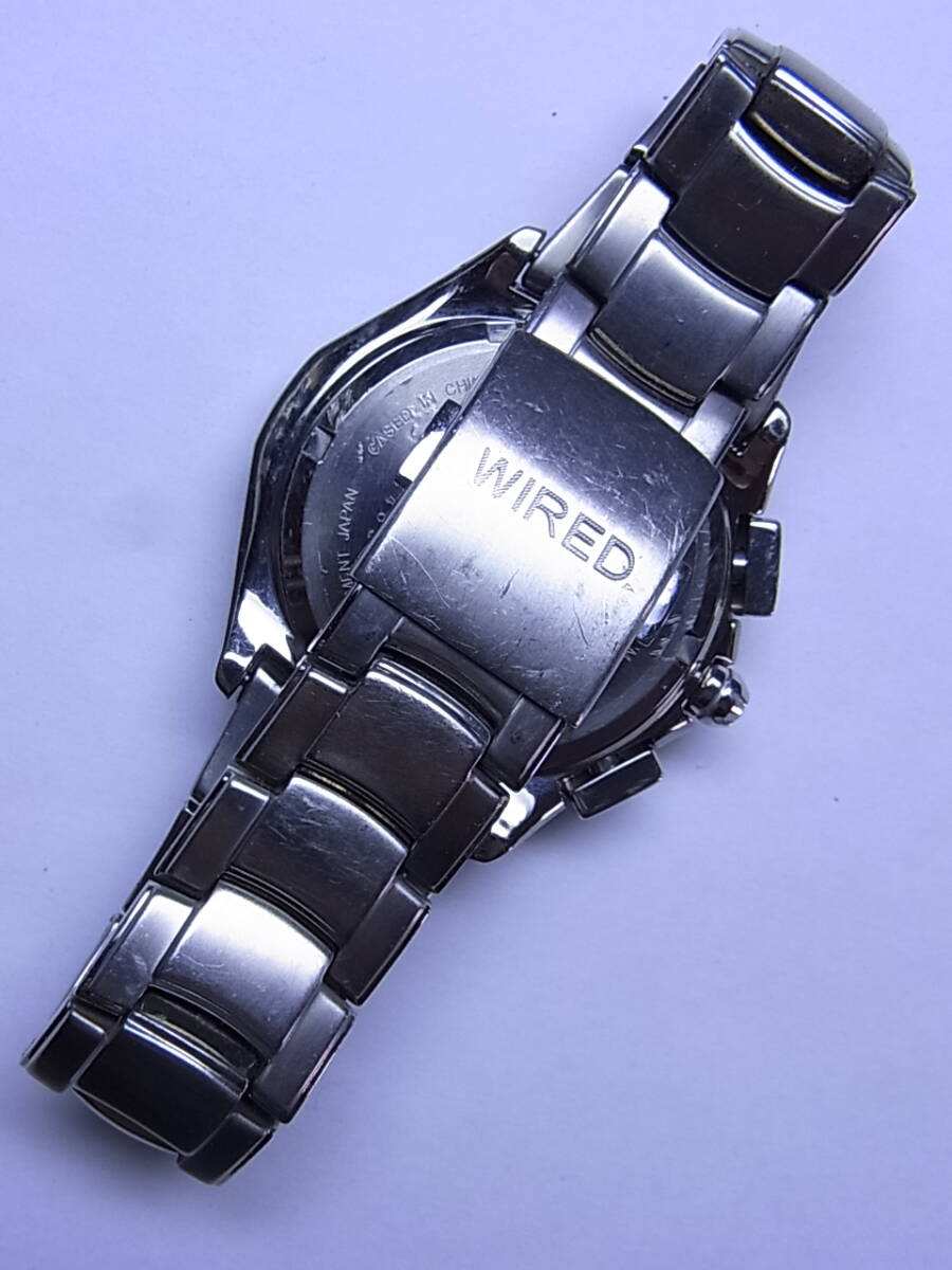 100 иен ~ хорошая вещь титановый SEIKO Seiko WIRED Wired мужской кварц хронограф наручные часы 