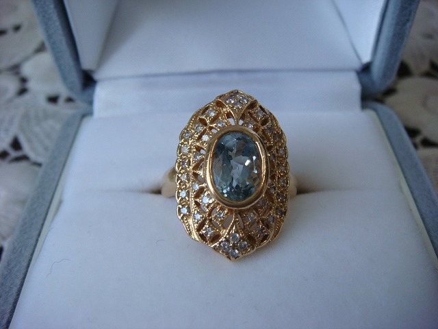 * antique design aquamarine & diamond ring judgement document attaching *