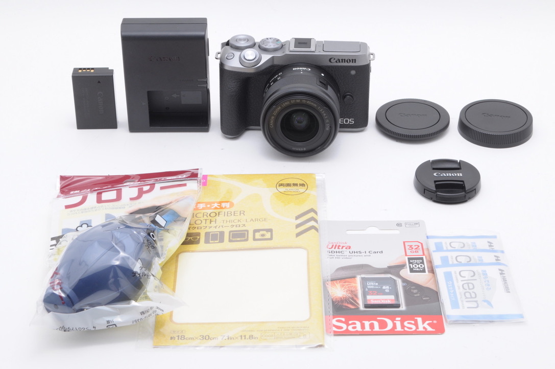 Canon キヤノン EOS M6 Mark II シルバー レンズキット 新品SD32GB付き_画像2