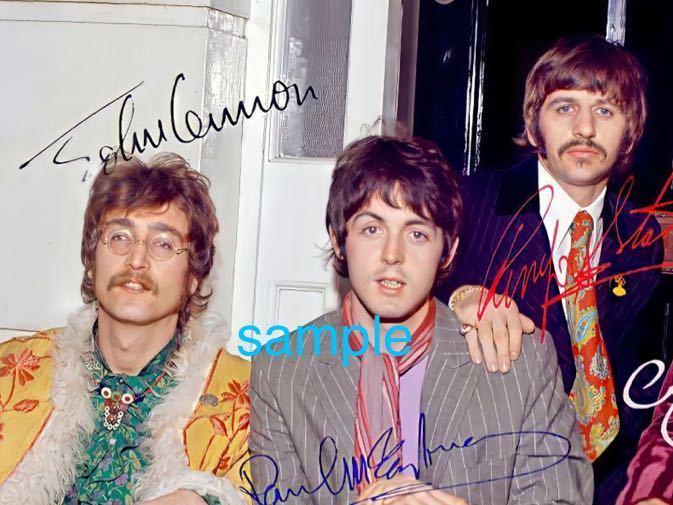 【送料無料】The Beatles 1967 高画質　サイン　フォト　フルメンバー　ビートルズ　写真_画像2