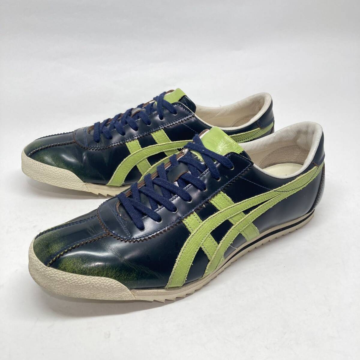  быстрое решение! стандартный! сделано в Японии Onitsuka Tiger CORSAIR DELUXE 25cm TH4F0L темно-синий × светло-зеленый /onitsuka Tiger Corse a Deluxe 