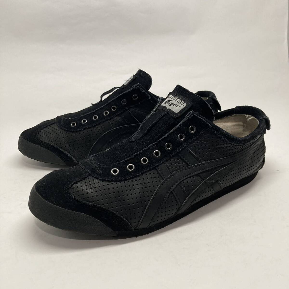 即決!限定! Onitsuka Tiger MEXICO 66 SLIP-ON BLACK 27cm レザー D815L / オニツカタイガー メキシコ スリッポン 黒_画像1