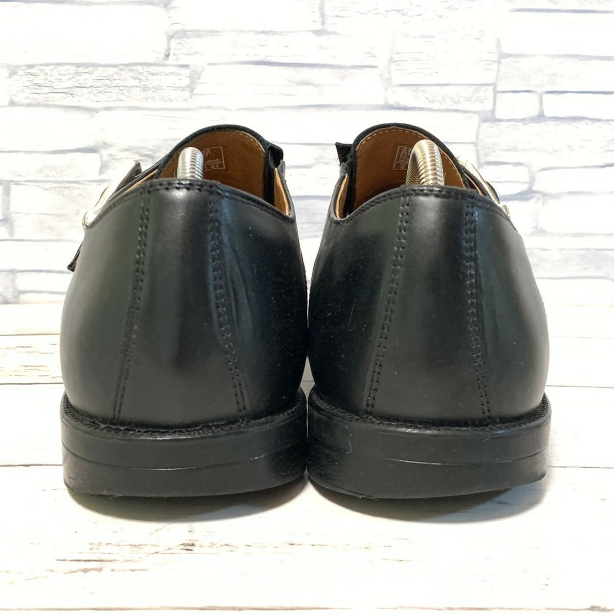 R5613bE stefanorossi ステファノロッシ ビジネスシューズ ブラック メンズ 26cm Uチップ モンクストラップ フォーマル 革靴_画像6