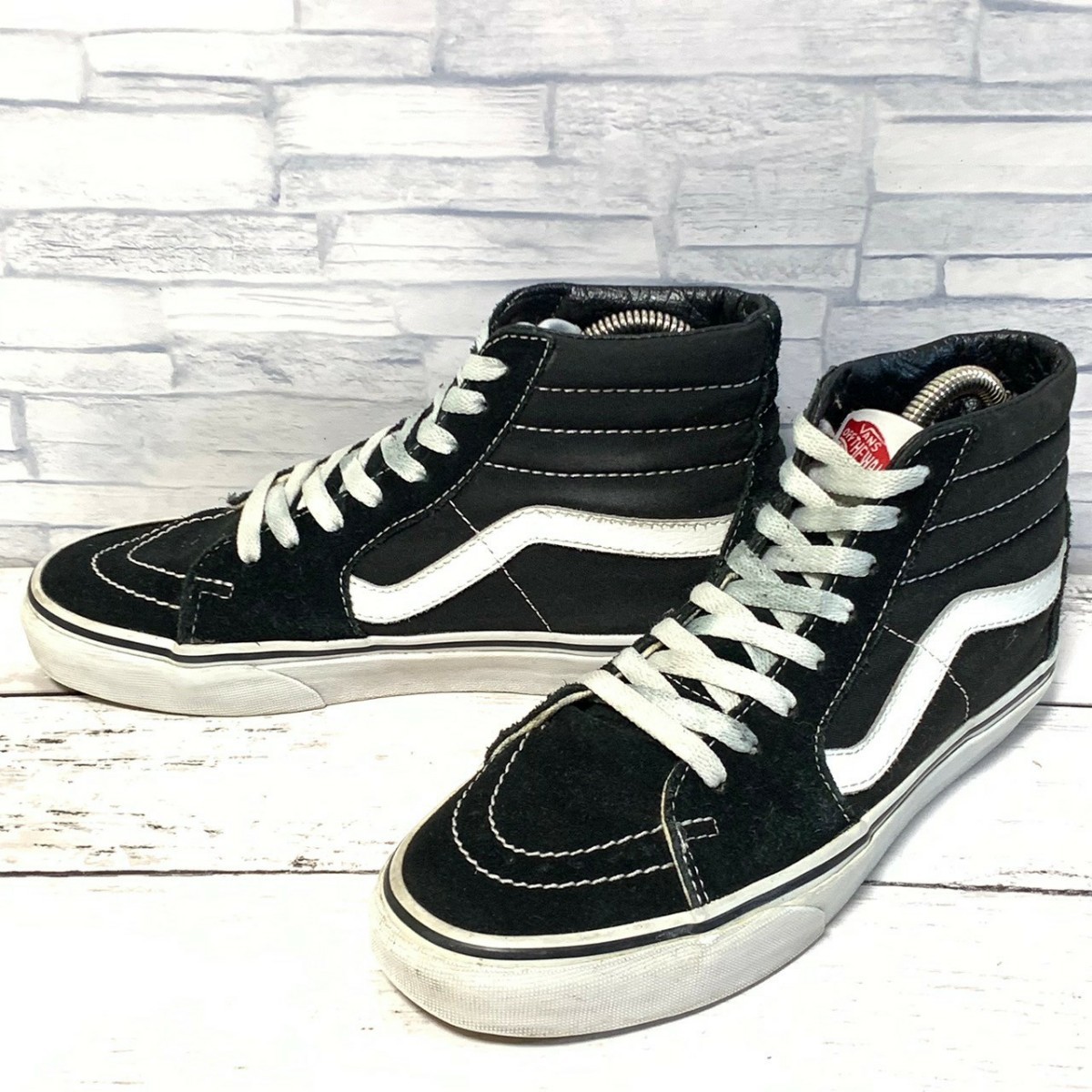 R5719bE VANS バンズ SK8-HI スケートハイ スニーカー ハイカット ブラック×ホワイト レディース 23.5cm スケボー スケーター ヴァンズ_画像1