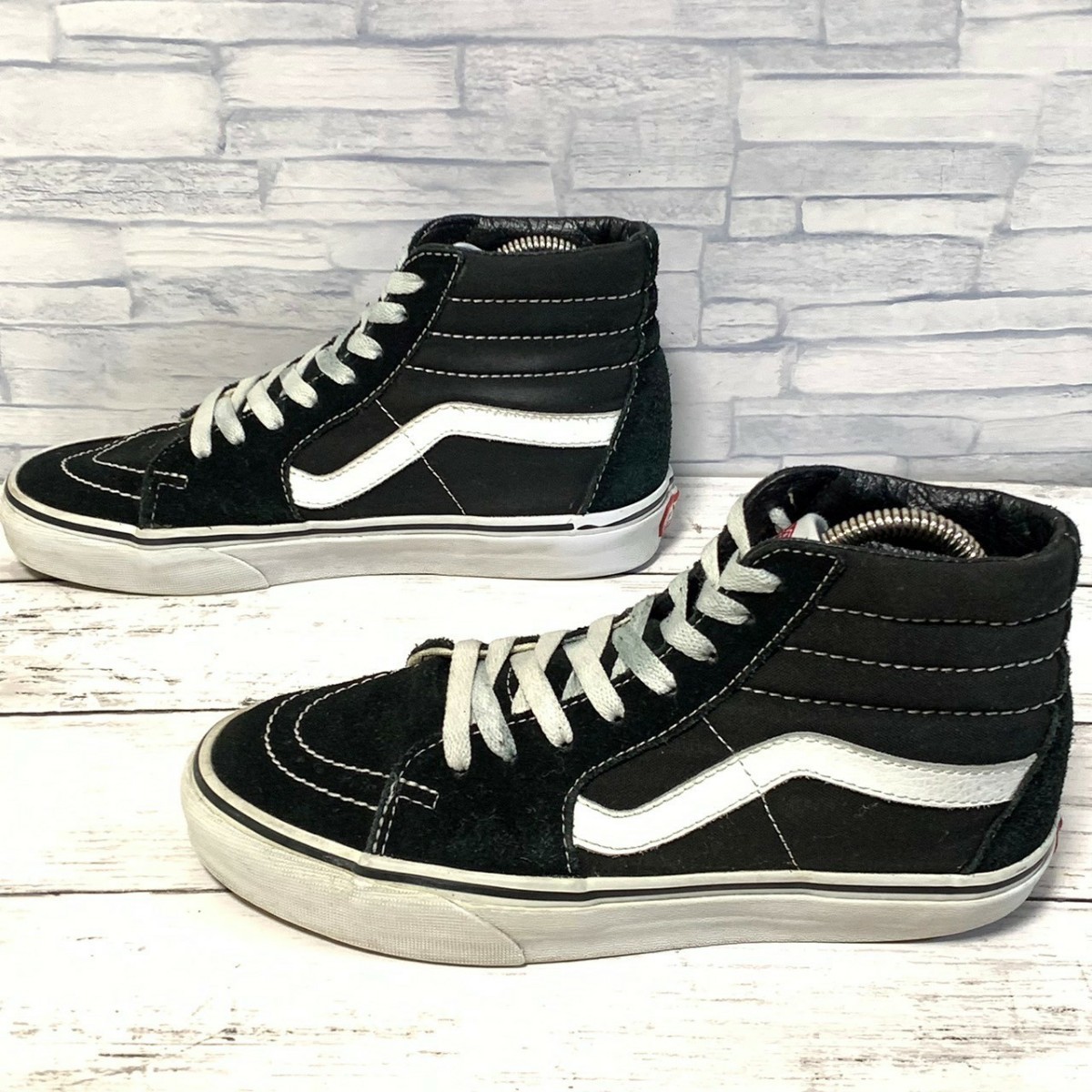 R5719bE VANS バンズ SK8-HI スケートハイ スニーカー ハイカット ブラック×ホワイト レディース 23.5cm スケボー スケーター ヴァンズ_画像2