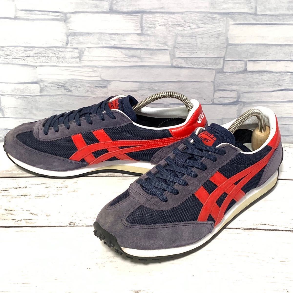 R5755bh【Onitsuka Tiger オニツカタイガー】サイズ 24cm スニーカー ネイビー×レッド レディース EDR 78 1183B395-400 シューズ ロー_画像1