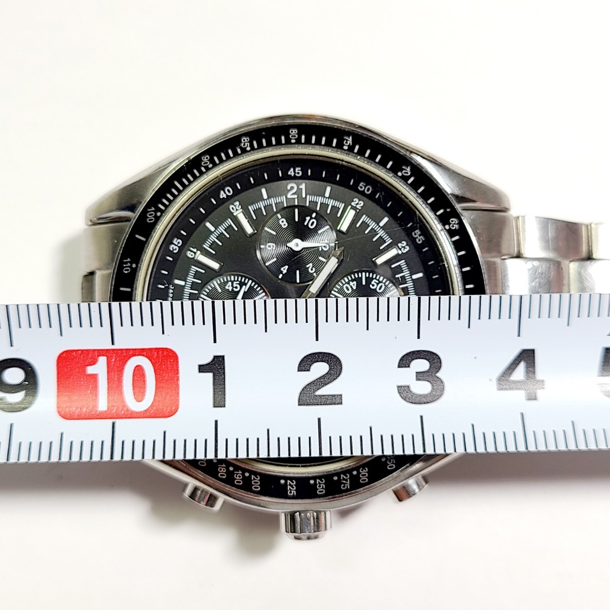 CM91LL CASIO カシオ アージェント ARG-500 腕時計 リストウォッチ クロノグラフ クォーツ ブラック文字盤 シルバー デイト 10気圧防水の画像5