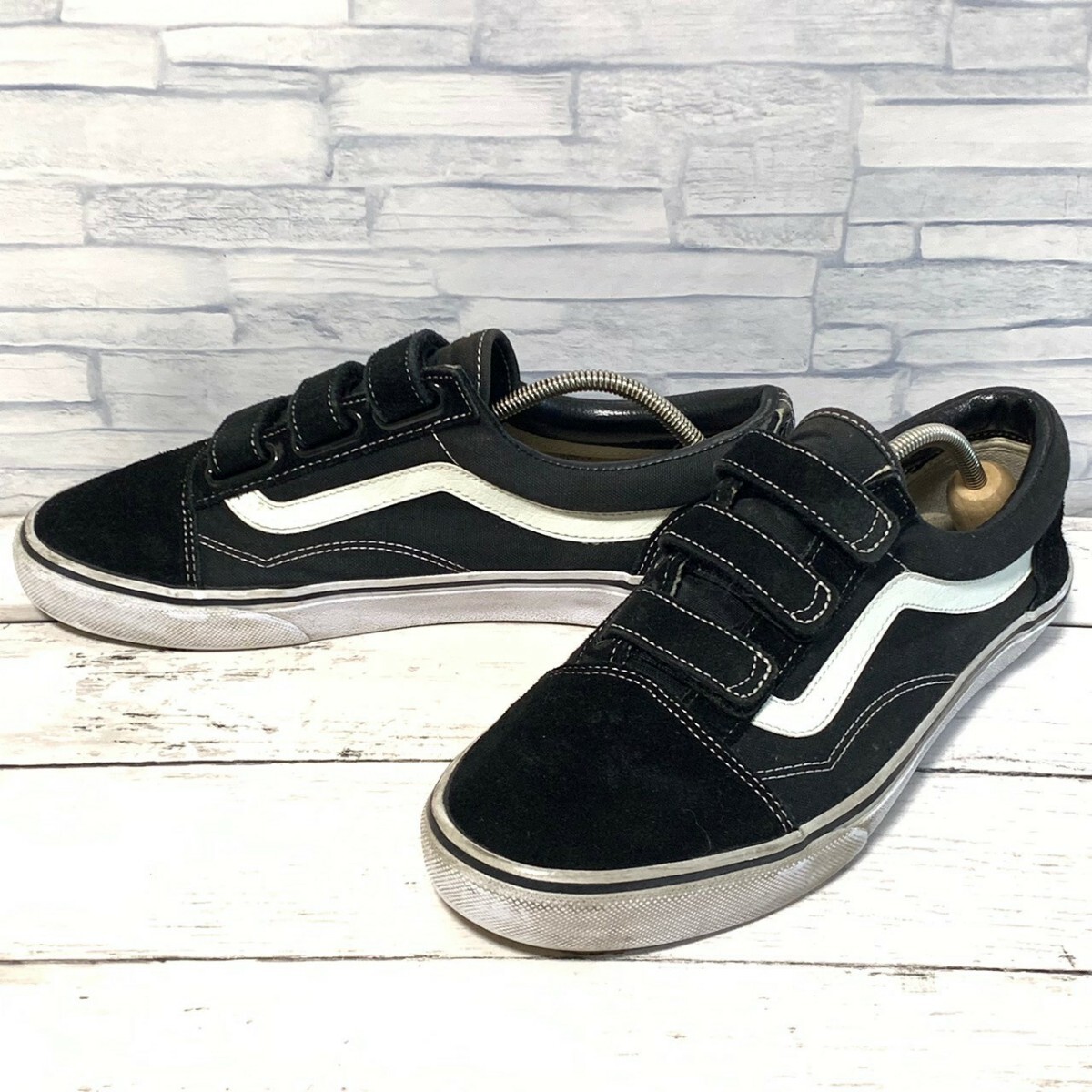 R5821bE VANS バンズ スニーカー ブラック メンズ 27cm位 OLD SKOOL オールドスクール ヴァンズ スケボー スケーター ローカット シューズ_画像1