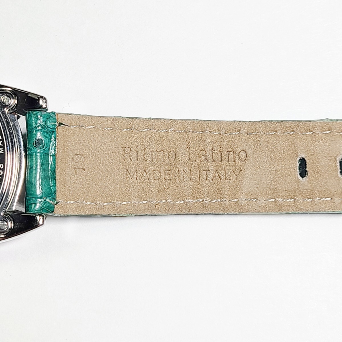 CM96LL イタリア製 Ritmo latino MILANO リトモラティーノ クォーツ クロノグラフ 腕時計 リストウォッチ クロコダイル 本革 グリーンの画像5