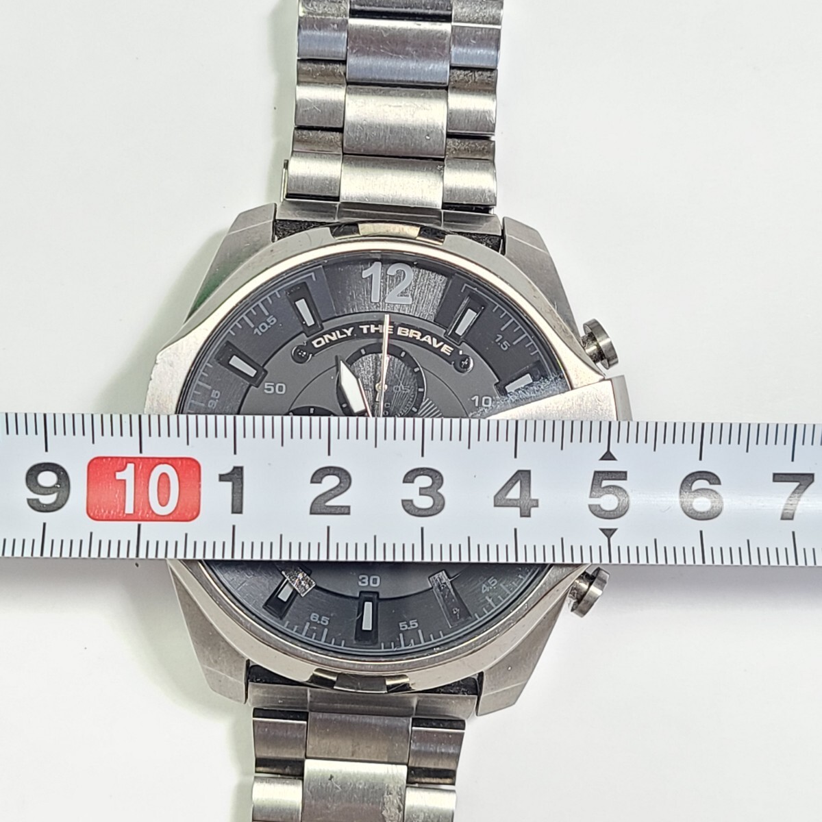 CM203LL DIESEL diesel DZ4355 wristwatch MEGA CHIEF mega chief chronograph quartz black face metal band belt 