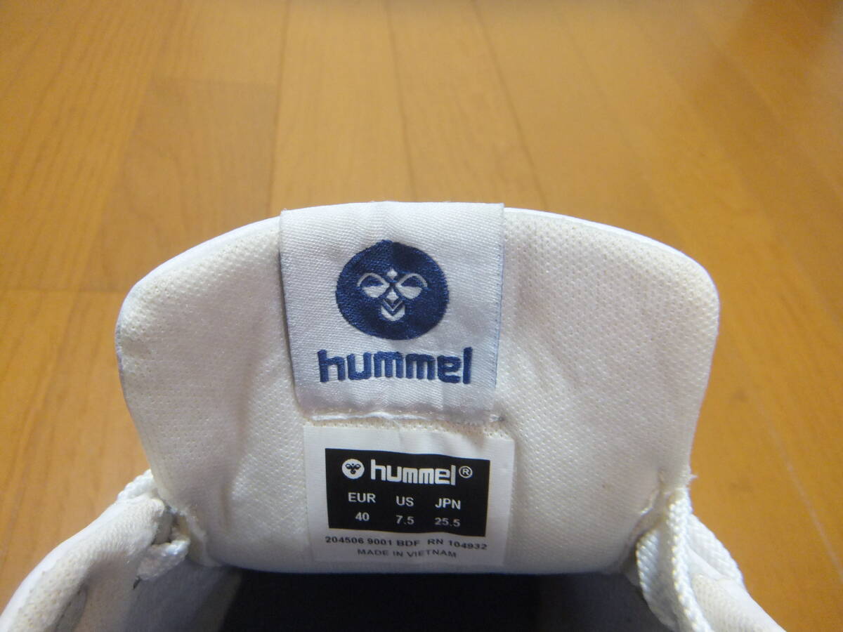 極美品◎ヒュンメル　hummel ローカット レザースニーカー 白に赤＆紺ライン LEATHER SNEAKER／25,5cm _画像8