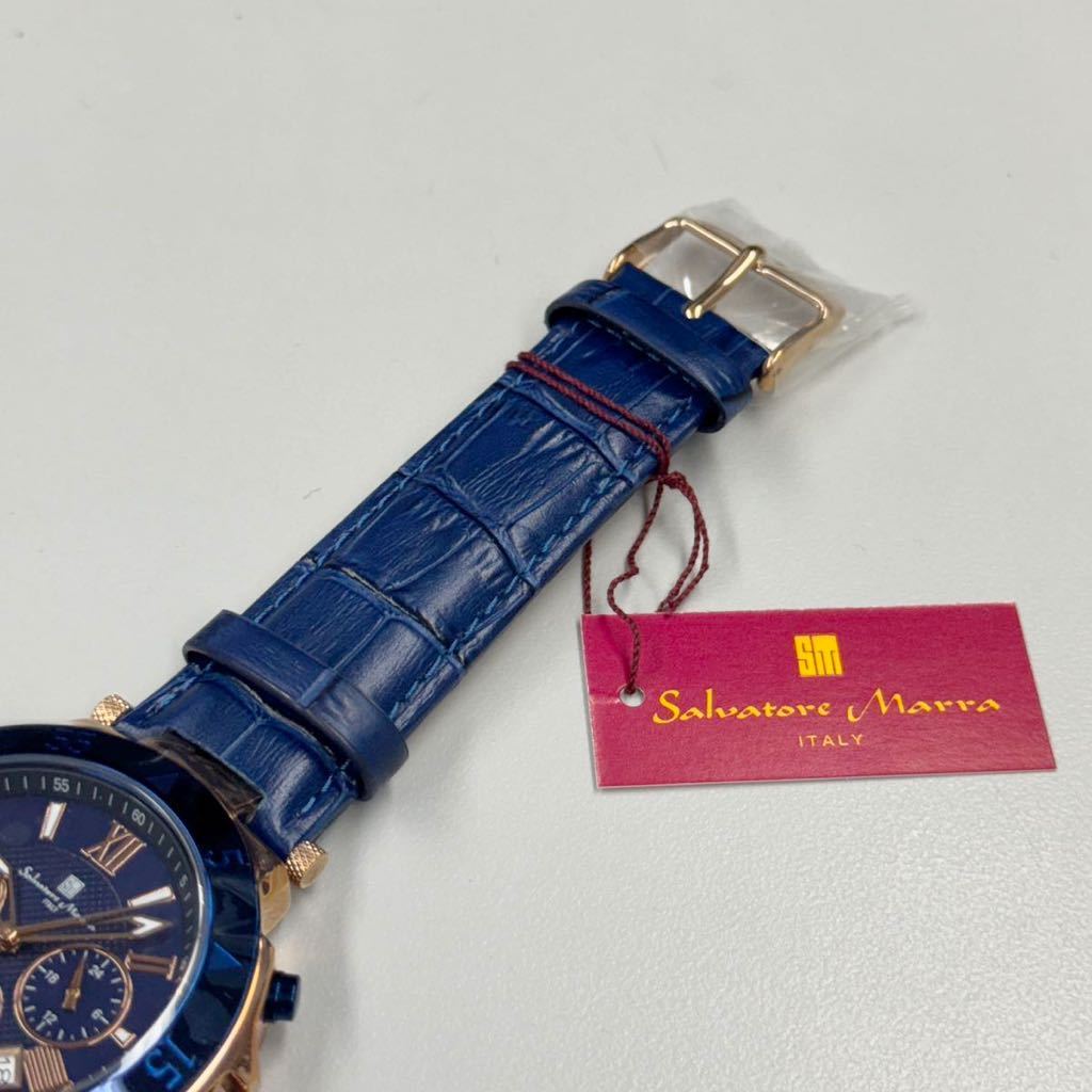 Salvatore Marra サルバトーレマーラ メンズ腕時計　クロノグラフ 42mm SM8005S-PGBL ブルー 新品未使用　_画像3