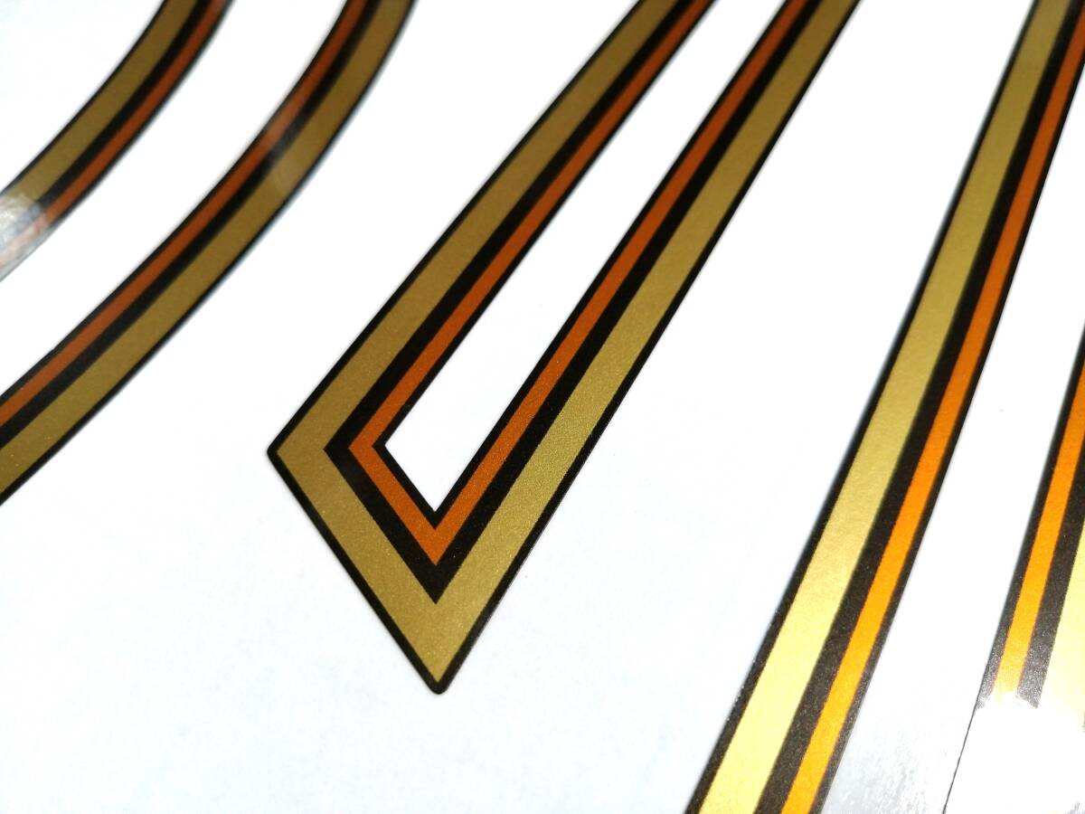 GS750 Eライン風 ステッカーセット 印刷タイプ 黒車用 ゴールド 外装デカールの画像2