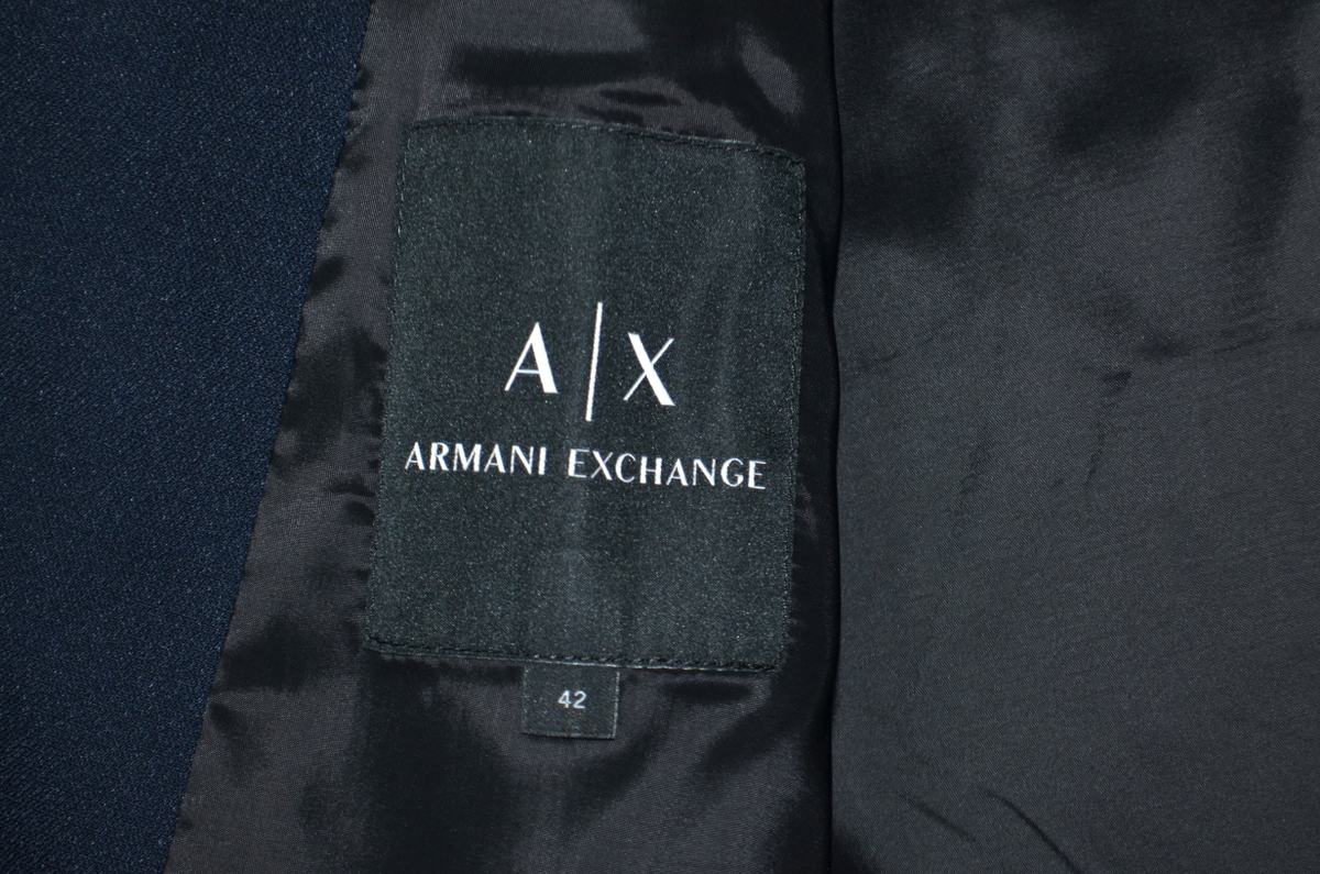 未使用品 新品級 ARMANI EXCHANGE アルマーニエクスチェンジ テーラード ジャケット 42 日本XL程度 メンズ ビジネスに シングル_画像3