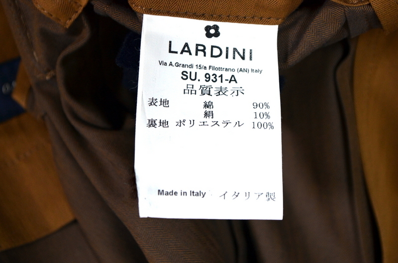 未使用品 新品級 18.8万 シルク10％ LARDINI ラルディーニ シングルスーツ size 42 日本S程度 スラックス付属 ビジネスに メンズ_画像9