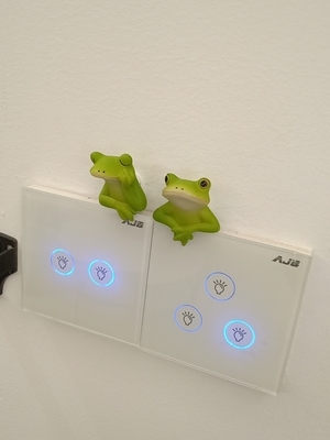 カエル ノーマルver 3D 立体 ウォールステッカー スイッチフレーム インテリア 雑貨 装飾 スイッチ コンセント 照明 電気 壁
