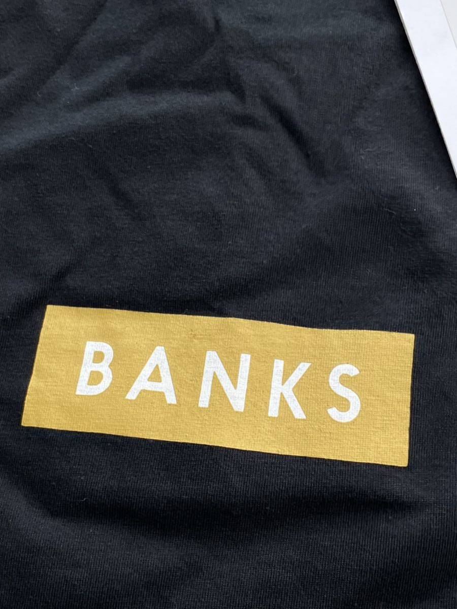 BANKS ロゴティ　バンクスオーガニックコットン！　定番ボックスロゴ　Tシャツ　ブラック　S カットソー　サーファー_画像2