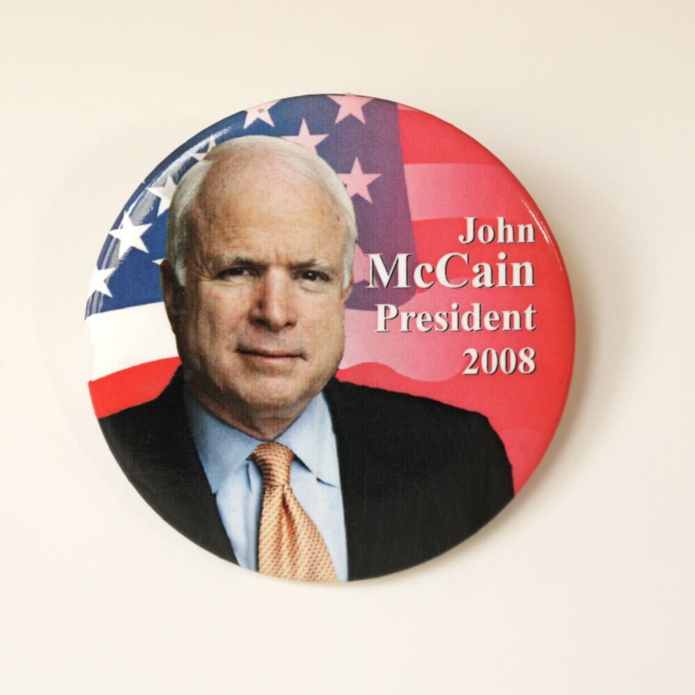 缶バッジ John McCain マケイン米国大統領選候補　2008年　McCain Button_画像1
