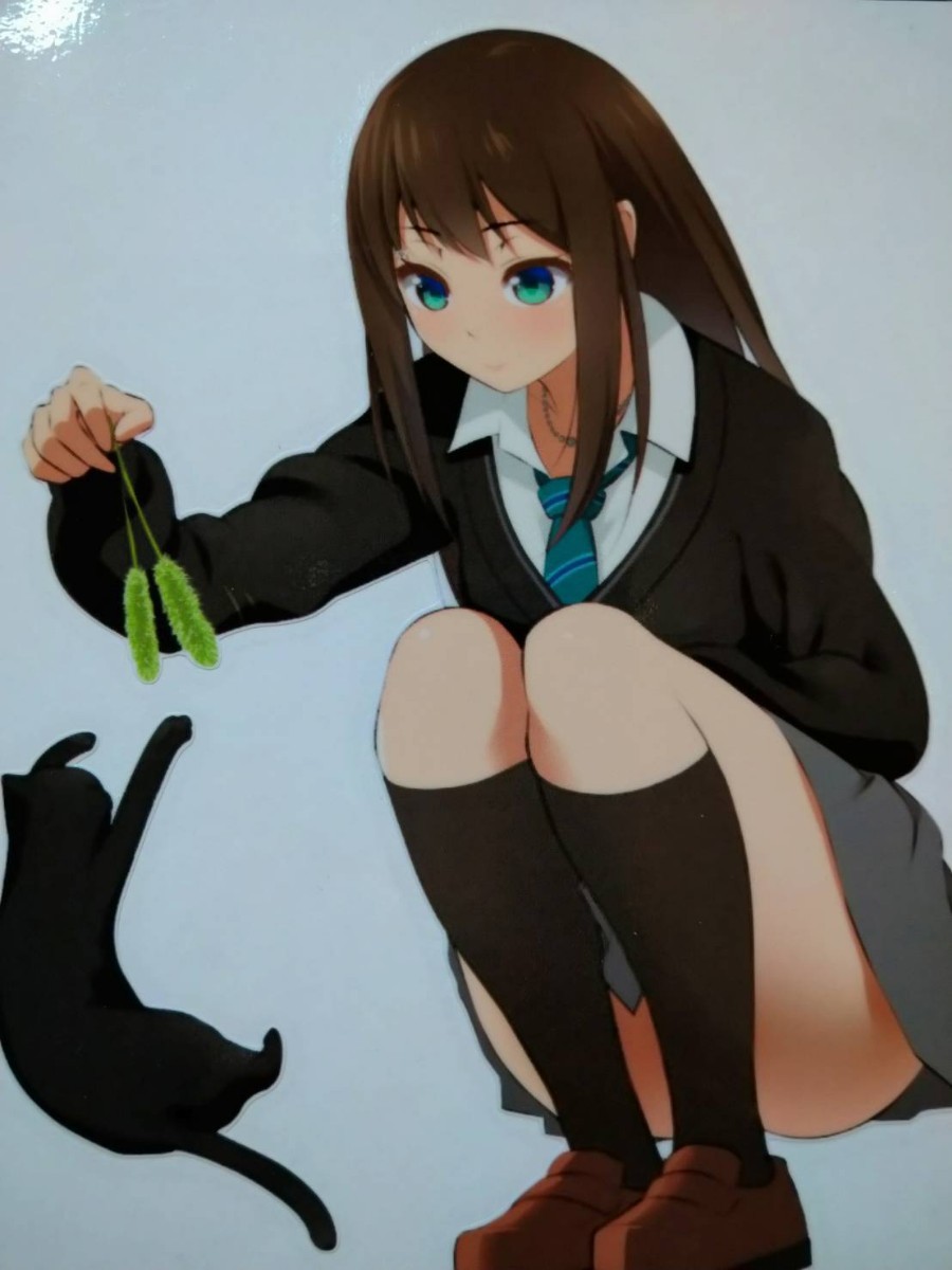 日本の女の子　痛車　猫　制服　癒やし　和風ガール　猫　ステッカー　転写シール_画像4