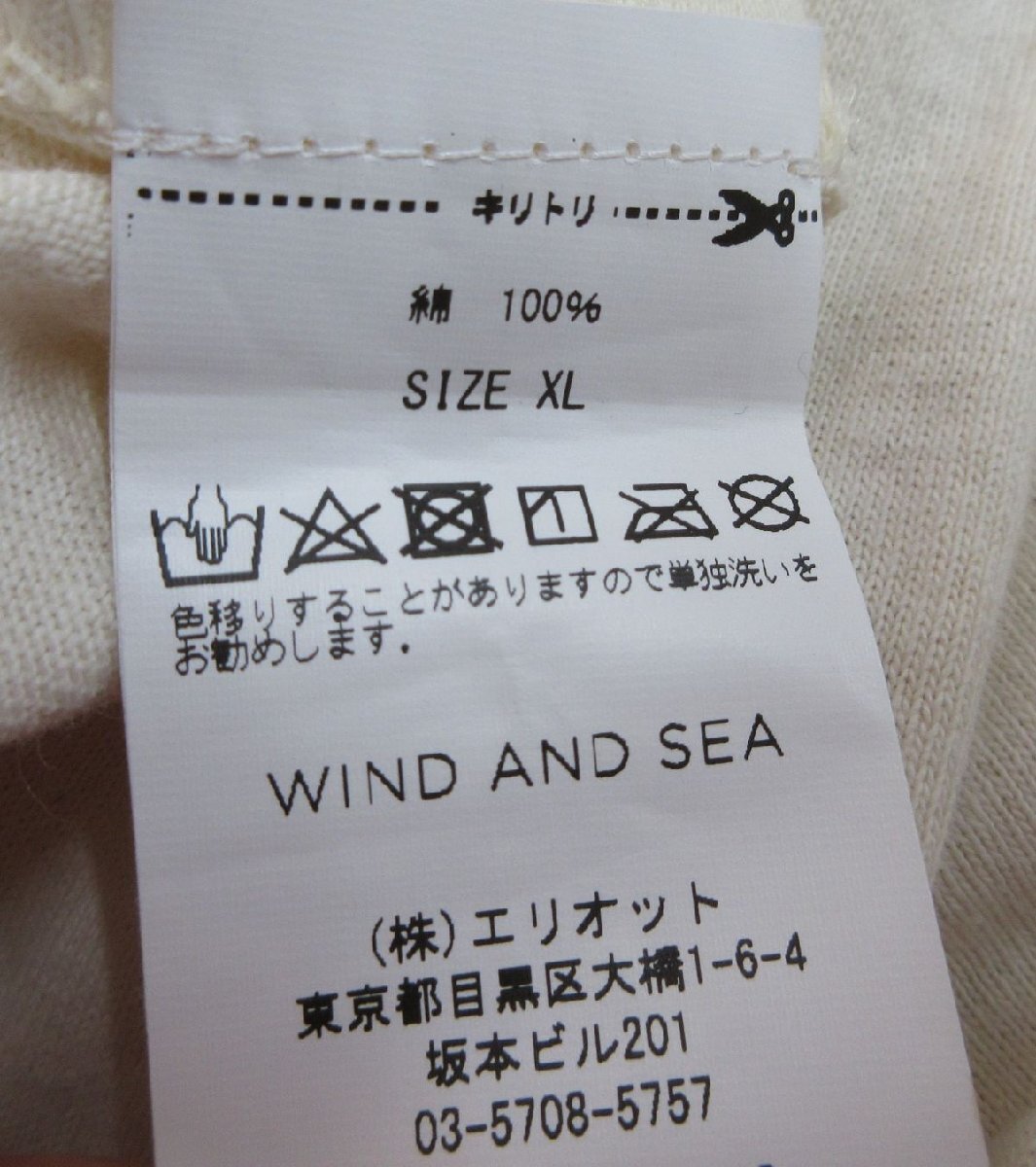 良品 SOPHNET.×WIND AND SEA ソフ×ウィンダンシー 2021年モデル ラインストーン 長袖 Tシャツ カットソー WDS-SPNT-03 XL オフホワイト_画像8