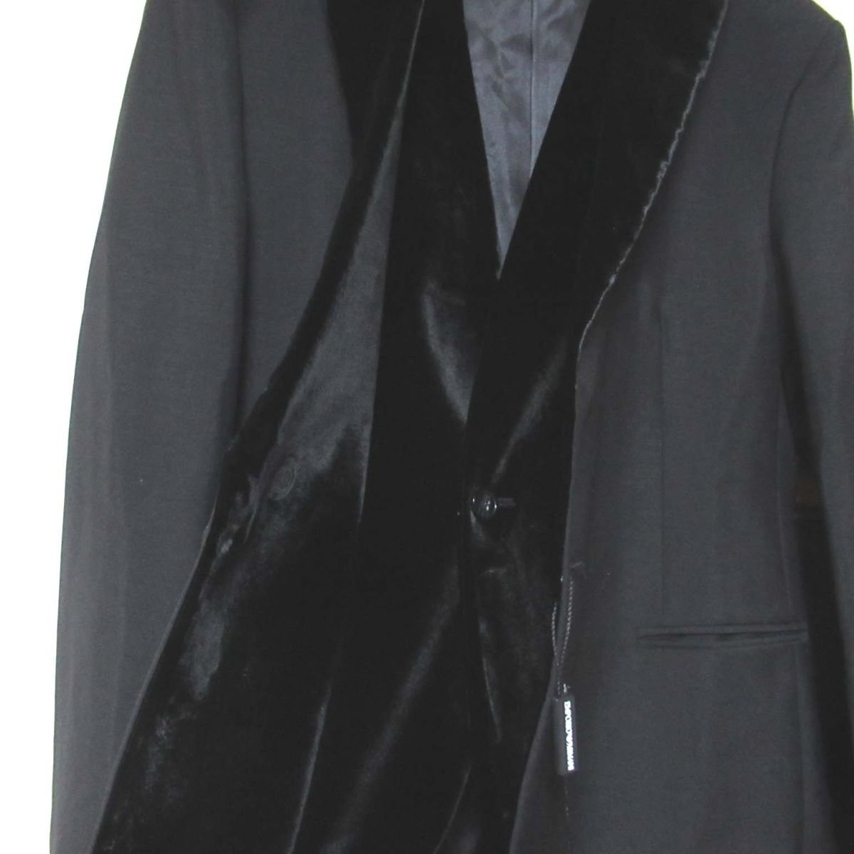 未使用品 EMPORIO ARMAN エンポリオアルマーニ タキシード テーラードジャケット+スラックスパンツ スーツ セットアップ 50サイズ ブラック_画像4