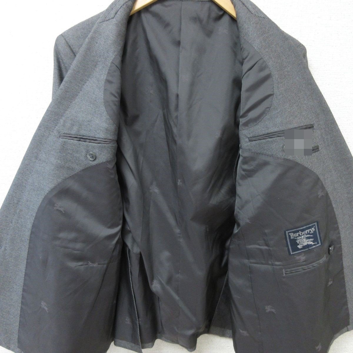 美品 Burberrys バーバリー ダブル テーラードジャケット スーツジャケット 94-90-160 BE3 グレー_画像4
