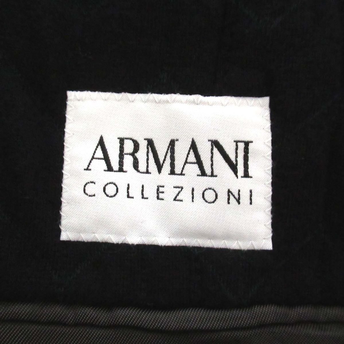 美品 ARMANI COLLEZIONI アルマーニコレツォーニ ヘリンボーン柄 2B シングル テーラードジャケット I50サイズ ダークネイビー×グリーン_画像8