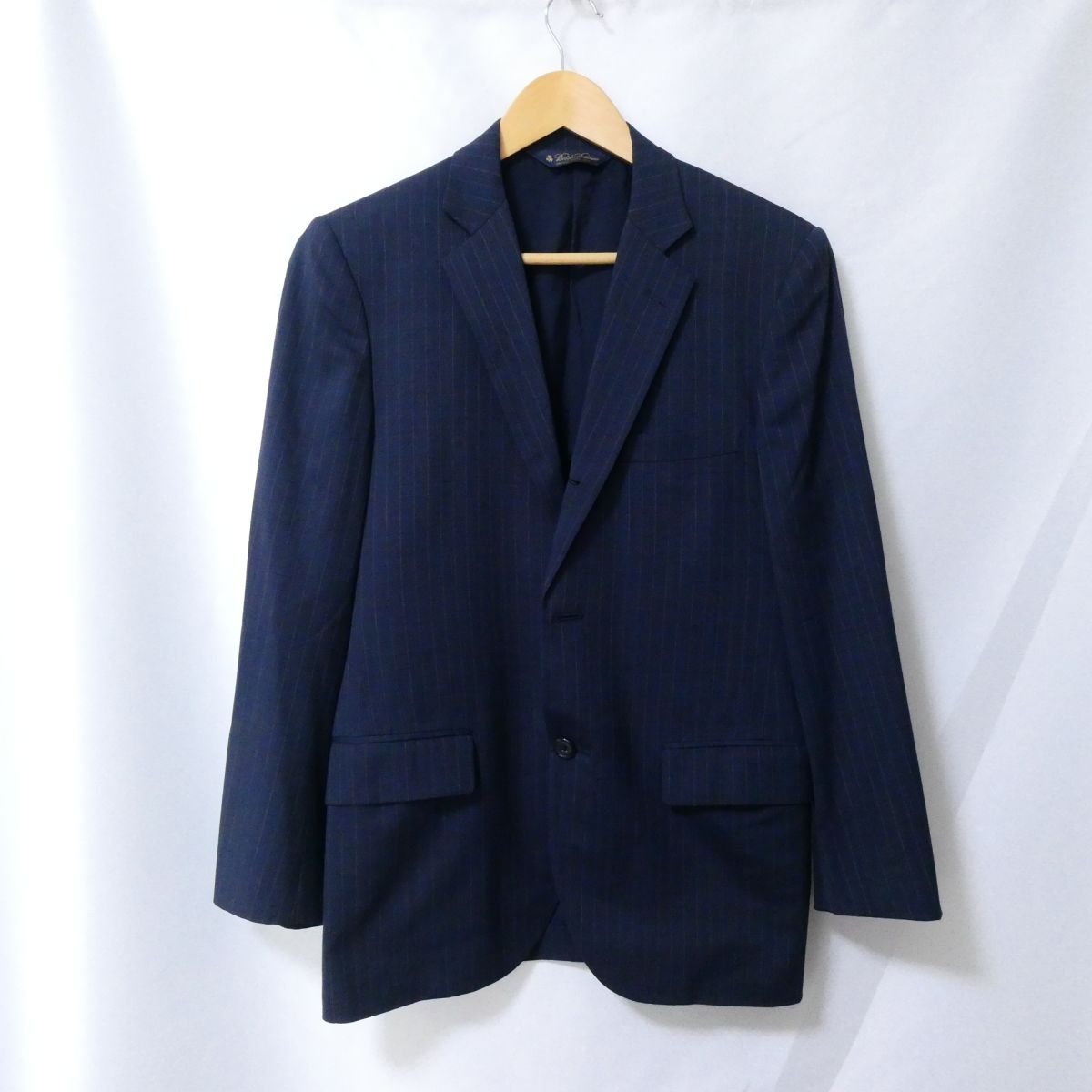  хорошая вещь BROOKS BROTHERS Brooks Brothers полоса рисунок 2B tailored jacket брюки выставить костюм 37SHT W31 темно-синий 205