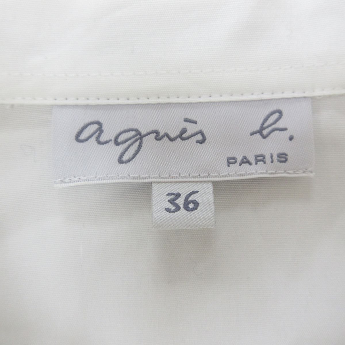 美品 agnes b. アニエスベー 2020年モデル 長袖 シャツ 36 ホワイト_画像3